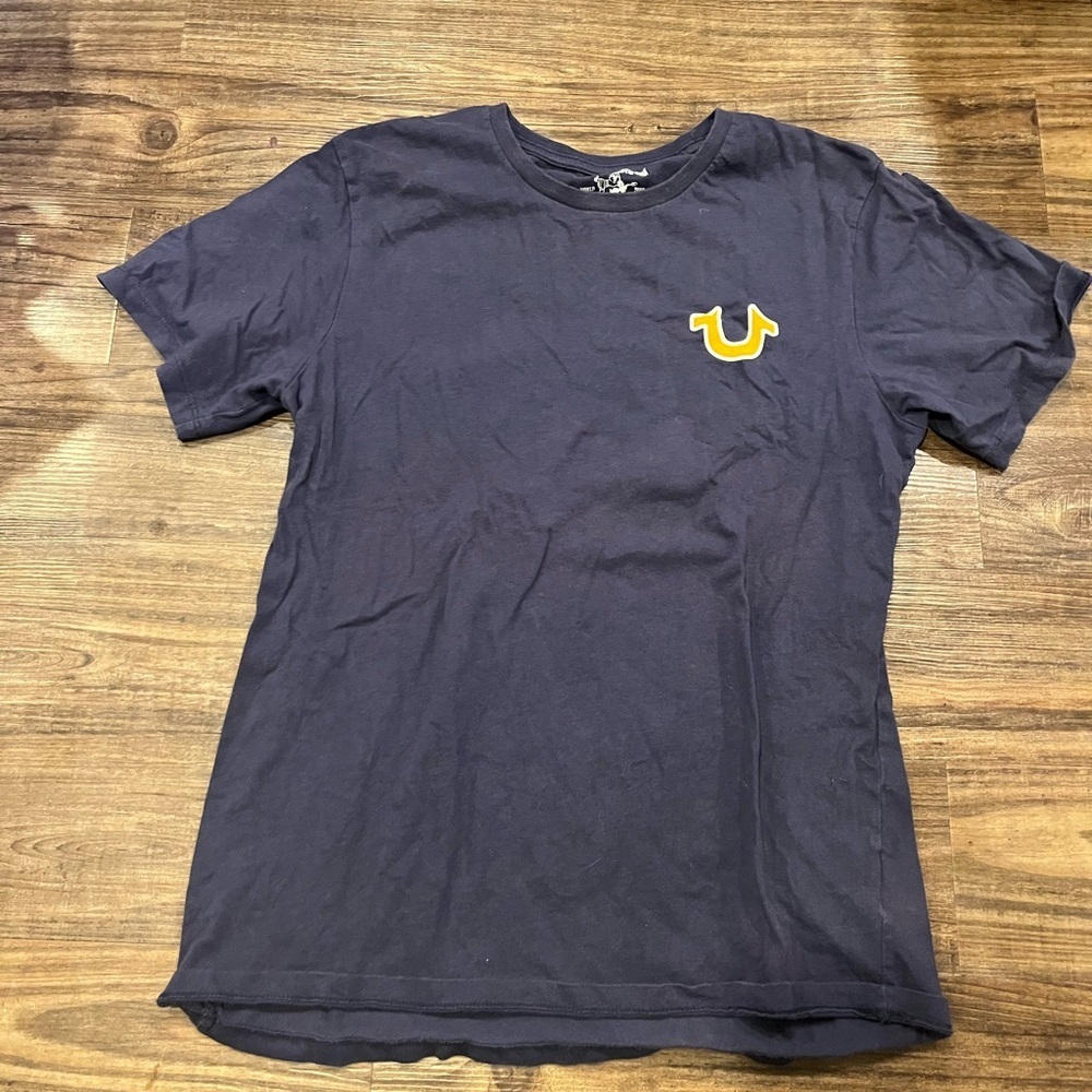 True Religion Blue Short Sleeve Tee with Logo